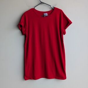 H&M 100% Cotton Red Short Sleeve Tshirt Dress
